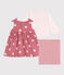 2-teiliges Baby-Set aus Baumwolle, einfarbiger Cardigan und gemustertes Kleid rosa ROSEWOOD/ MULTICO