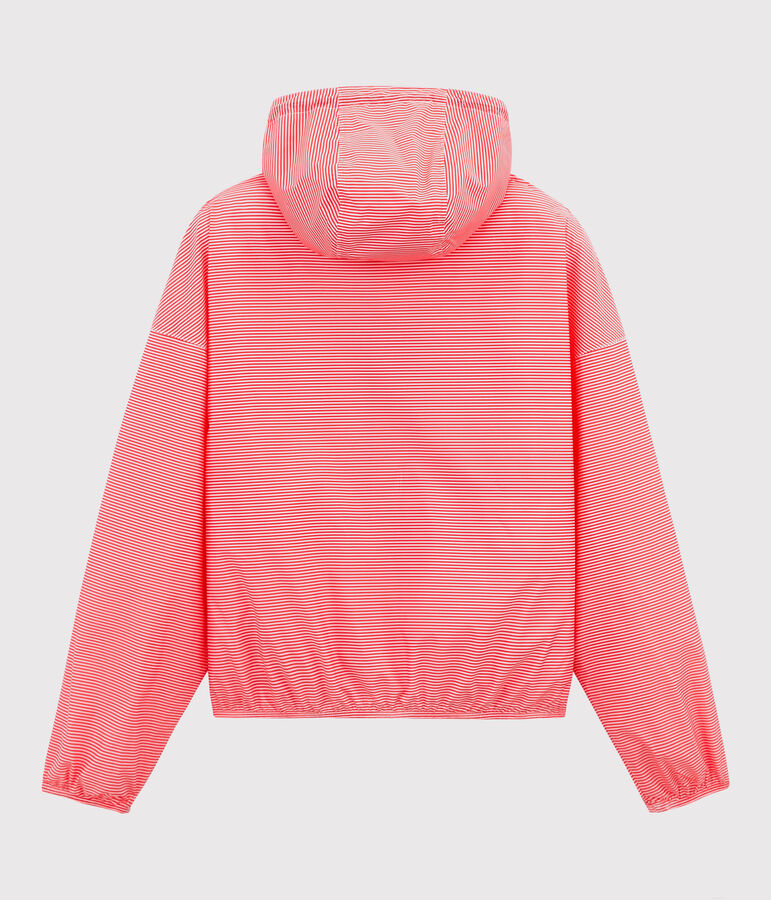 Kurze winddichte jacke unisex rosa/weiss