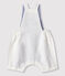Kurze Baby-Latzhose aus Leinen für Jungen weiss MARSHMALLOW