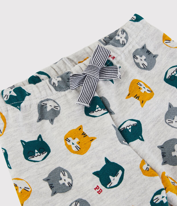 Baby-Hose aus Molton. grau/vielfarbig