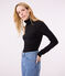 Damen-Rollkragenshirt "L'Iconique" aus Baumwolle schwarz BLACK