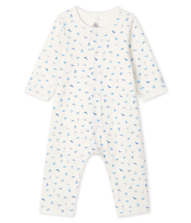 Bodyjama ohne F&uuml;&szlig;e aus Rippstrick f&uuml;r Babys weiss/vielfarbig