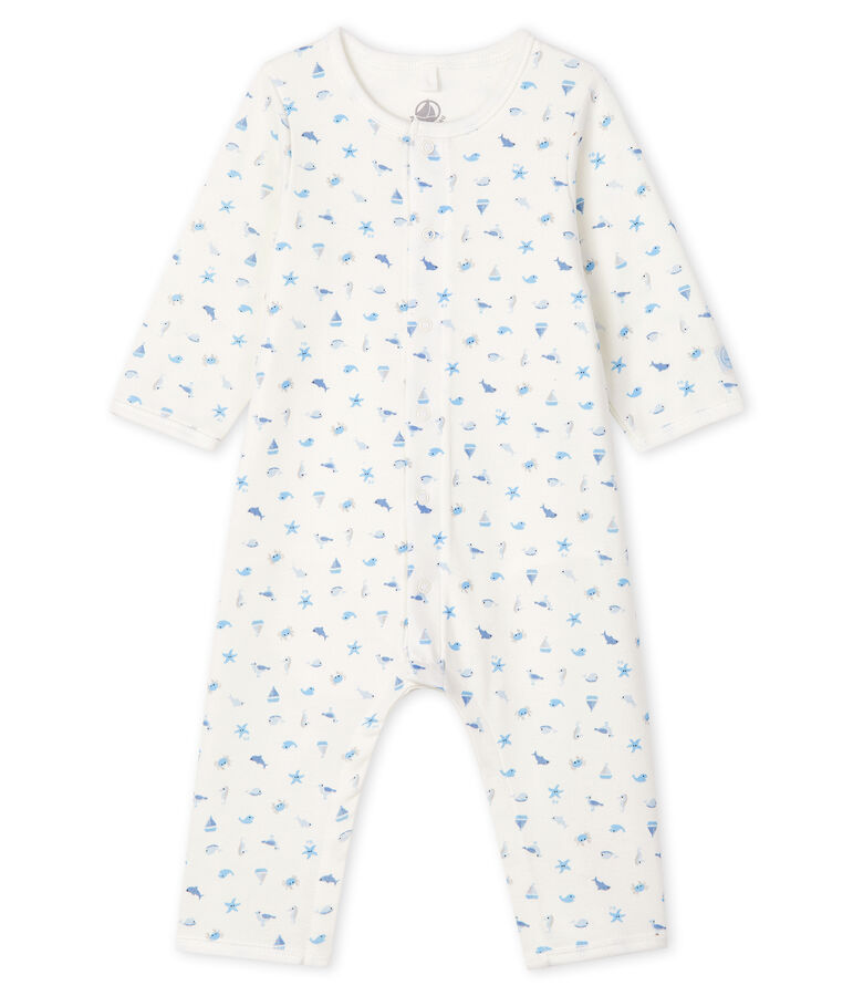 Bodyjama ohne F&uuml;&szlig;e aus Rippstrick f&uuml;r Babys weiss/vielfarbig