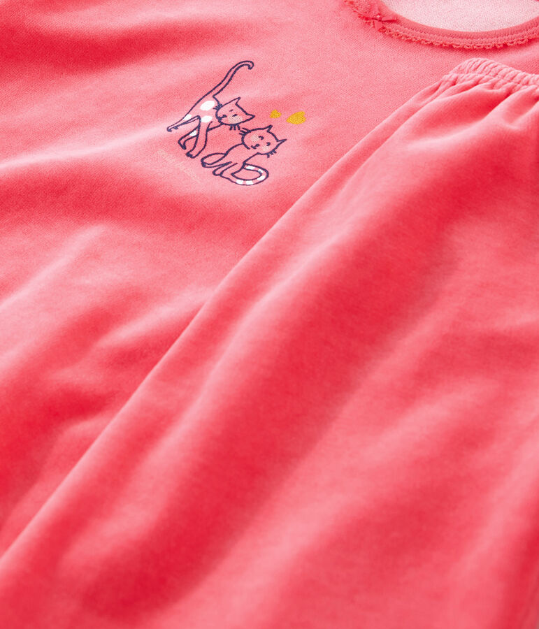 Samt-Pyjama f&uuml;r M&auml;dchen rot