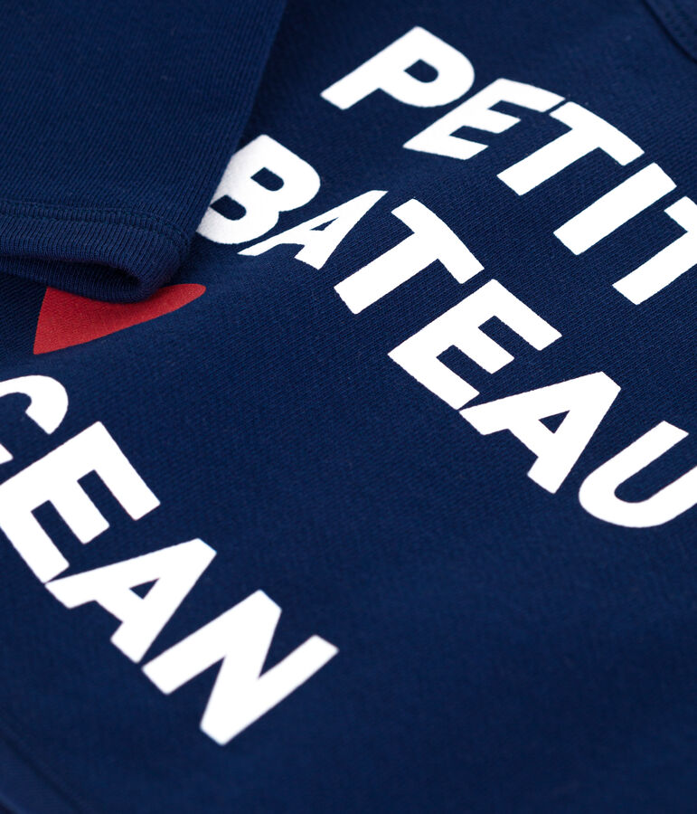 Baby-Sweatshirt aus einfarbiger Baumwolle blau