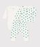 Dreiteiliges Baby-Set aus Bio-Molton mit Pflanzenmuster weiss MARSHMALLOW/grün GAZON