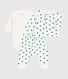 Dreiteiliges Baby-Set aus Bio-Molton mit Pflanzenmuster