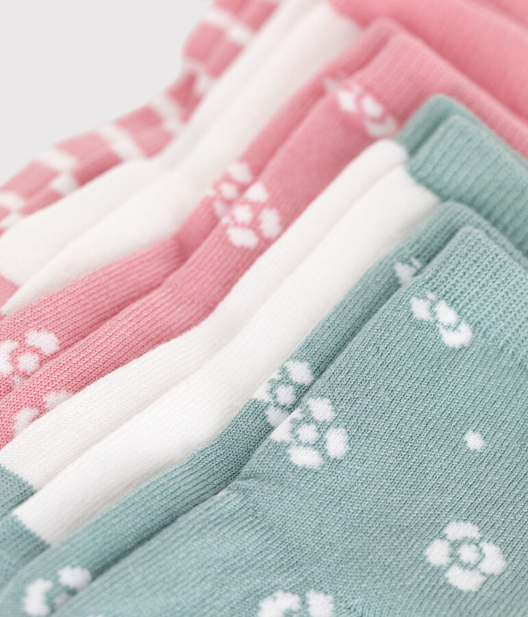 5er-Set Baby-Socken aus gebl&uuml;mter Baumwolle f&uuml;r M&auml;dchen vielfarbig