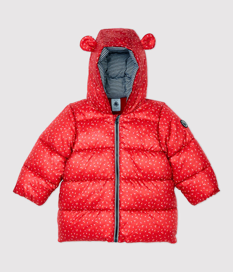 Gesteppter Baby-Anorak. rot/vielfarbig