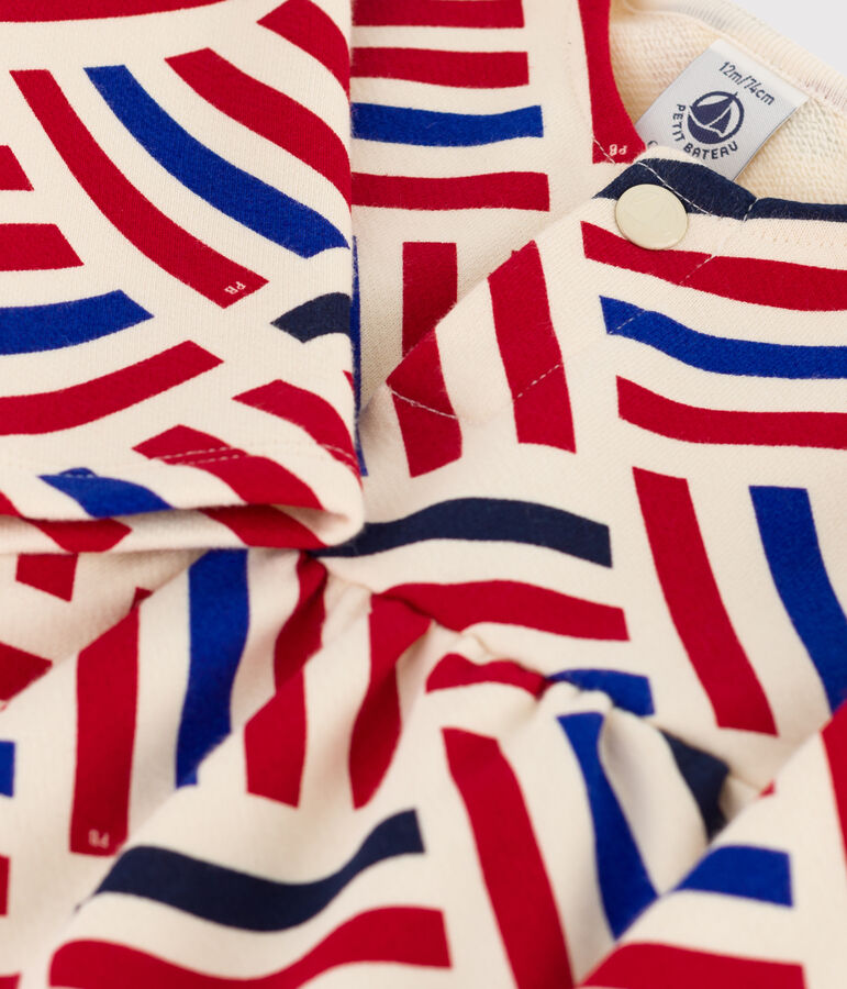 Lang&auml;rmeliges Babykleid aus Molton mit Printgrafik weiss AVALANCHE/ MULTICO