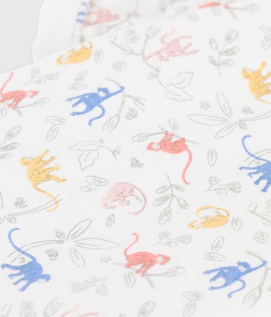 Langer Baby-Overall aus Bio-Doppeljersey mit print weiss MARSHMALLOW/weiss MULTICO