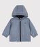 Warmer Baby-Windbreaker aus recyceltem Polyester blau/weiss