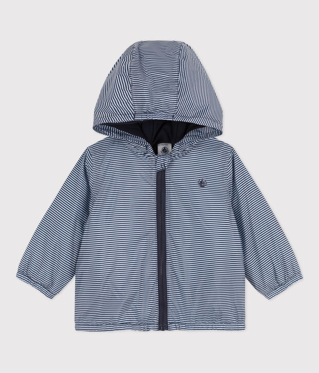 Warme Baby-Windjacke blau/weiss