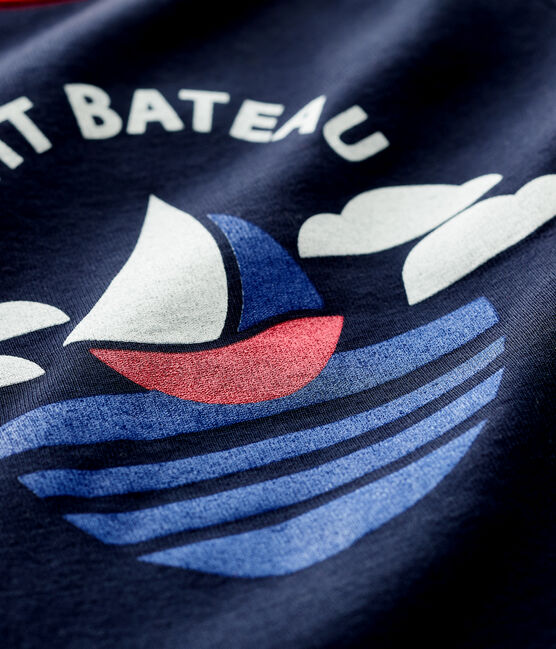 Kurzärmeliges Baby-T-Shirt aus Baumwolle für Jungen blau SMOKING
