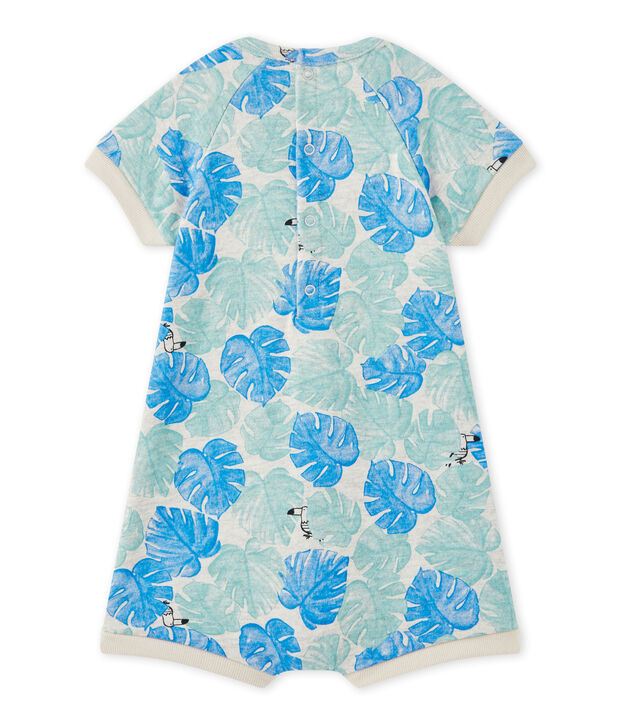 Kurzer Baby-Jungen-Einteiler mit Aufdruck grau/vielfarbig