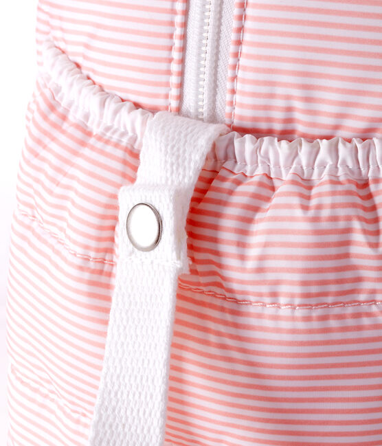 Baby-wickeltasche mit ringelstreifen unisex rosa ROSAKO/weiss MARSHMALLOW