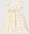 Gemustertes kurzärmeliges Baby-Kleid für Mädchen weiss MARSHMALLOW/weiss MULTICO
