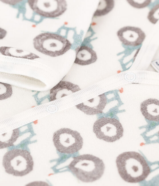 Strampler aus Nicki mit Treckermotiv weiss MARSHMALLOW/weiss MULTICO