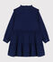 Langärmeliges Kinderkleid aus Cord für Mädchen BLEU FONCE
