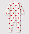 Baby-Strampler aus Baumwolle mit roten Herzen weiss MARSHMALLOW/rot TERKUIT