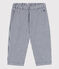 Baby-Hose aus gestreiftem Canvas blau MEDIEVAL/weiss MARSHMALLOW