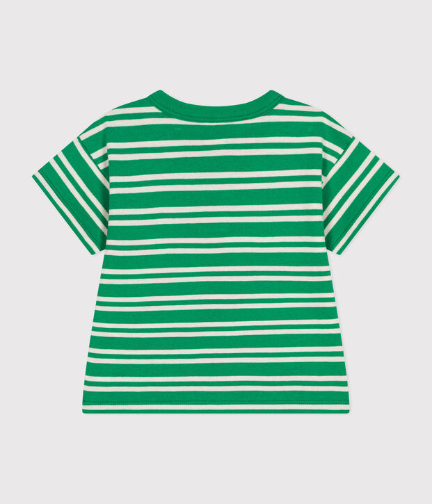 Kurz&auml;rmeliges Baby-T-Shirt aus Jersey gr&uuml;n/naturfarben