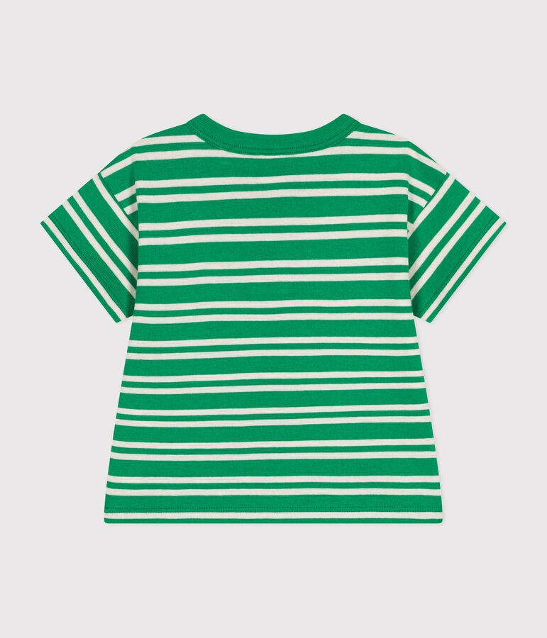 Kurz&auml;rmeliges Baby-T-Shirt aus Jersey gr&uuml;n/naturfarben