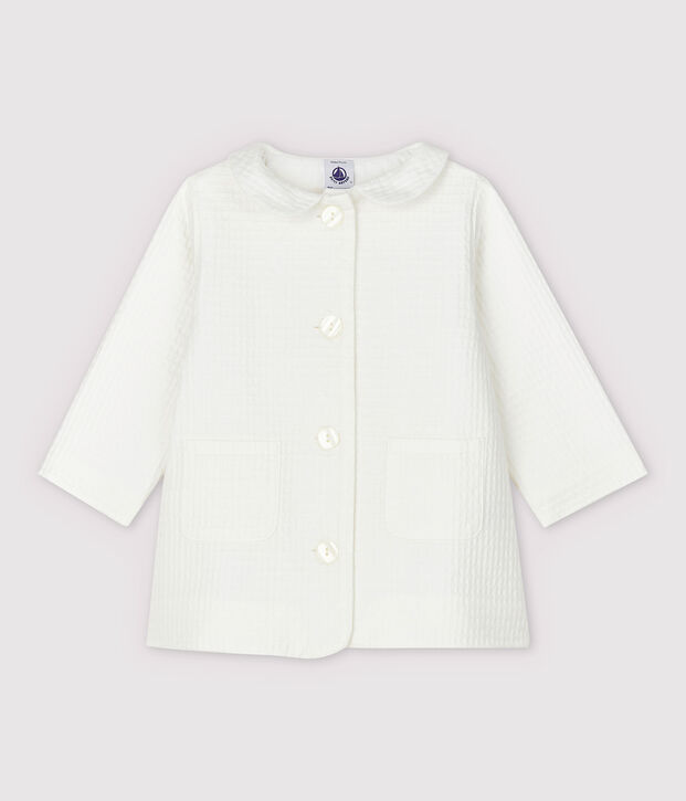 Baby-Festtagsjacke aus Cotton-Rich-Material f&uuml;r M&auml;dchen weiss
