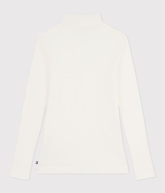 Damen-Rollkragenshirt L'Iconique aus Baumwolle und Wolle naturfarben MILK