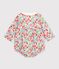 Baby-Kurzoverall aus Baumwolle mit Blumenmuster weiss/vielfarbig