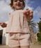 Baby-Set auf einfarbigem Musselinstoff rosa SALINE