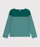 Damen T-Shirt Marini&egrave;re mit Streifen aus Baumwolle gr&uuml;n/weiss
