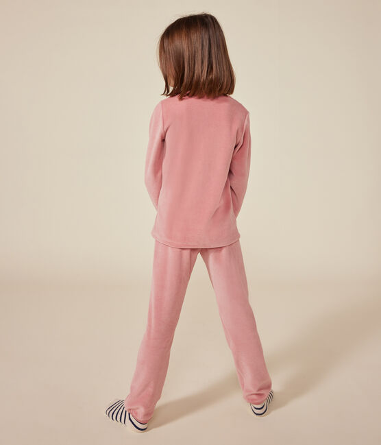 Kinder-Pyjama aus einfarbigem Nicki rosa ROSEWOOD
