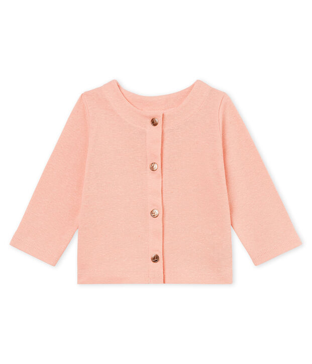 Baby-cardigan aus baumwolle/leinen m&auml;dchen rosa
