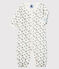 Kombi-Overall aus Rippstrick für Babys weiss MARSHMALLOW/blau TOUDOU/ MULTICO