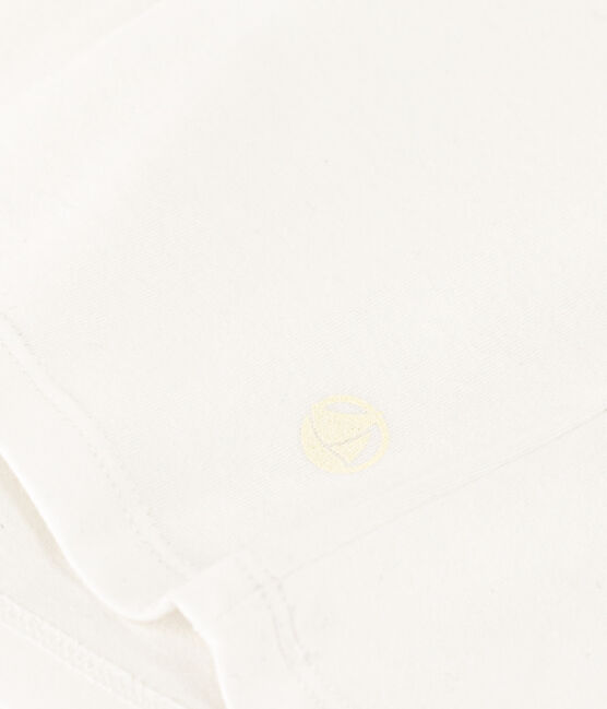 Kurzärmeliges Damen-T-Shirt "Le Droit" mit V-Ausschnitt aus feinem Jersey weiss ECUME