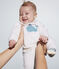 Baby-Set aus Woll- und Baumwoll-Strick weiss MARSHMALLOW