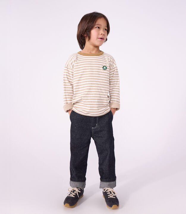 Lang&auml;rmeliges Kinder-T-Shirt mit Streifen beige/naturfarben/beige