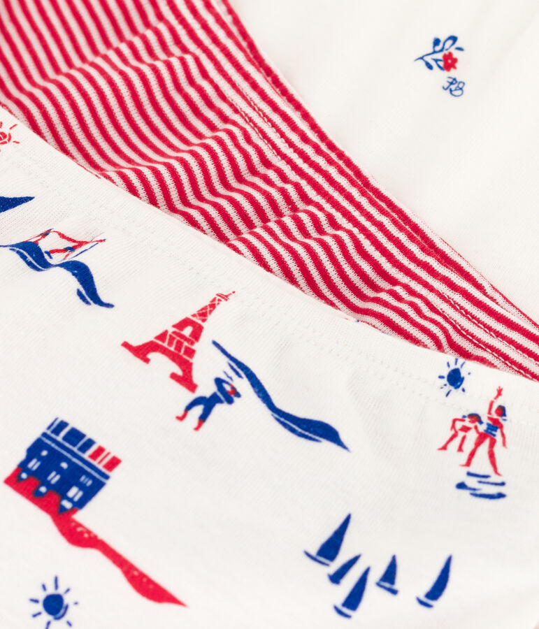 3er-Set Shortys aus Baumwolle mit Paris-Print f&uuml;r M&auml;dchen vielfarbig