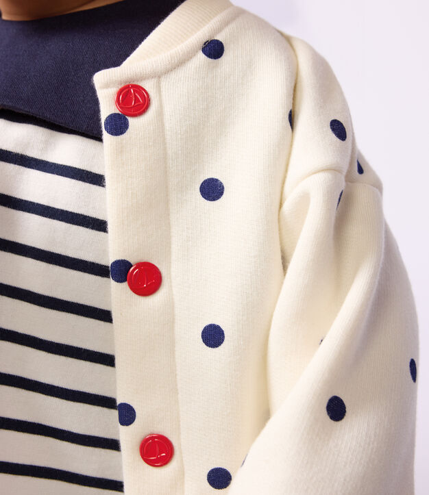 Baby College-Jacke aus Baumwolle mit P&uuml;nktchen blau/blau