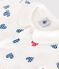 Baby-Kurzoverall aus Baumwolle mit Kragen und gestreiftem Herz weiss MARSHMALLOW/weiss MULTICO