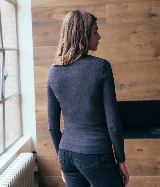 Unterziehpullover für Damen grau CITY CHINE