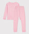 Eng anliegender Kinder-Pyjama aus gemusterter Baumwolle rosa/vielfarbig