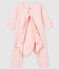 Baby-Bodyjama ohne Füße aus Bio-Baumwolle mit kleinem Sternen-Motiv für Mädchen rosa FLEUR/grau CONCRETE