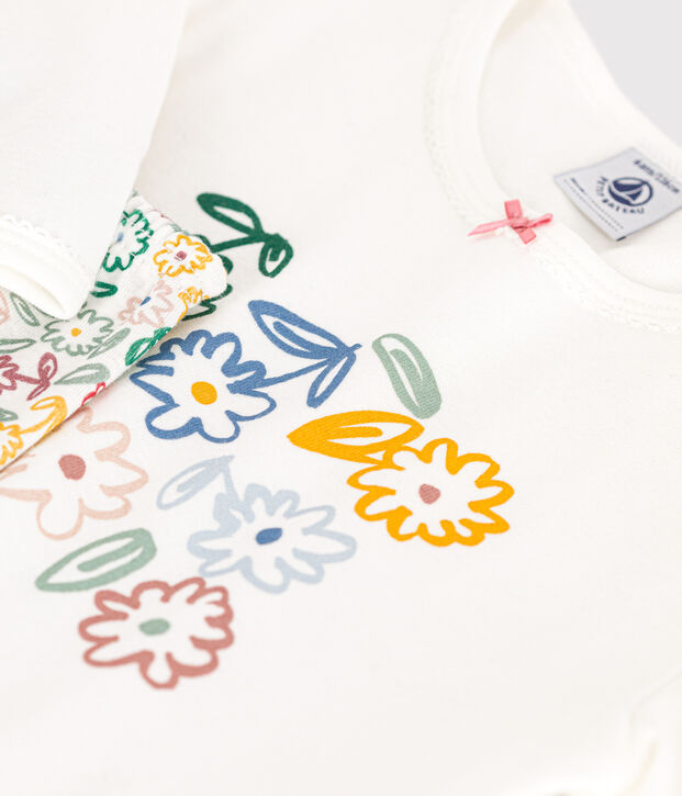 Kinder-Pyjama aus Baumwolle weiss/vielfarbig