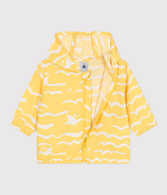 Baby-Windjacke mit UV-Schutz aus Polyester mit Haimotiven gelb ORGE/weiss MARSHMALLOW