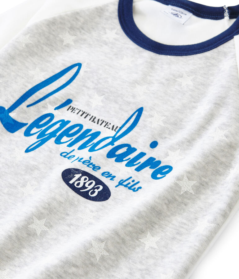 Samt-Pyjama f&uuml;r kleine Jungen blau/vielfarbig