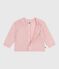 Baby-Cardigan aus einfarbigem Woll- und Baumwollstrick rosa JOLI