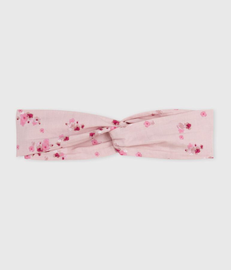 Baby-Stirnband aus Popeline mit Blumenmuster rosa/vielfarbig