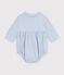Baby-Kurzoverall aus Baumwolle mit Kragen und Vichy-Muster blau/weiss